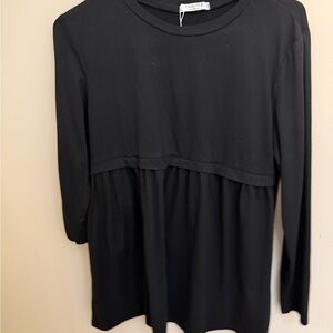 Chic Black Long Sleeve Women's Top
